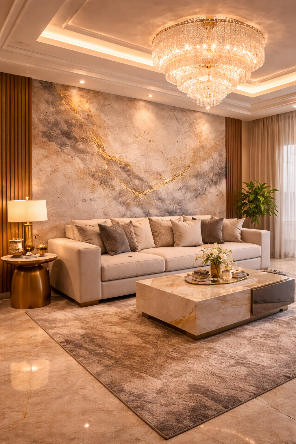 Decorative wall finish by Bhartik Interiors